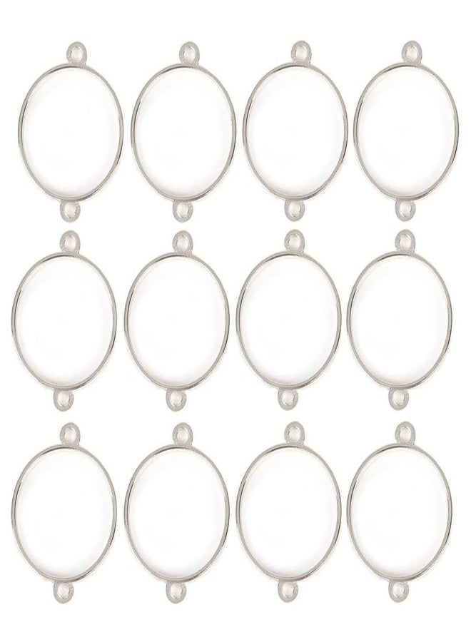 Excellentcrafts Open Back Bezel Connector Circle Charm - Silver (28mm) - Image 2